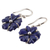 Pendientes colgantes de lapislázuli, 'Bursting Blossoms' - Pendientes de flores de lapislázuli artesanales con plata 925