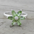 Peridot cocktail ring, 'Sparkling Daisy' - Peridot and Sterling Silver Floral Ring from India