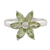 Peridot cocktail ring, 'Sparkling Daisy' - Peridot and Sterling Silver Floral Ring from India