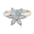 Blue topaz cocktail ring, 'Sparkling Daisy' - Blue Topaz and Sterling Silver Floral Ring from India
