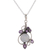 Rainbow moonstone and amethyst pendant necklace, 'Misty Vine' - Rainbow Moonstone and Amethyst Pendant Necklace from India
