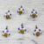 Ceramic knobs, 'Petite Blue Flowers' (set of 6) - Six Hand Painted Ceramic Floral Knobs by Indian Artisans