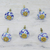 Ceramic cabinet knobs, 'Blue Floral Vines' (set of 6) - Six Blue and White Floral Ceramic Cabinet Knobs (image 2) thumbail