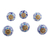 Ceramic cabinet knobs, 'Blue Floral Vines' (set of 6) - Six Blue and White Floral Ceramic Cabinet Knobs thumbail