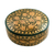 Papier mache decorative box, 'Serene Viridescence' - Gold and Green Papier Mache Decorative Box from India