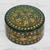 Papier mache decorative box, 'Alluring Viridescence' - Green and Gold Papier Mache Decorative Box from India