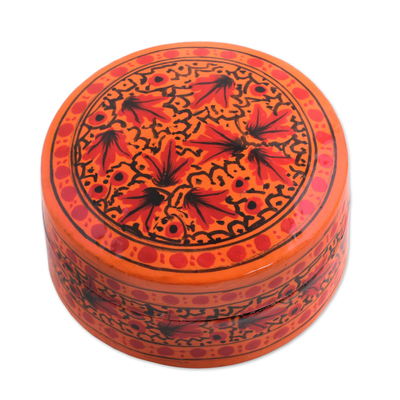 Dekorative Schachtel aus Pappmaché - Handbemalte Deko-Box aus Pappmaché aus Indien