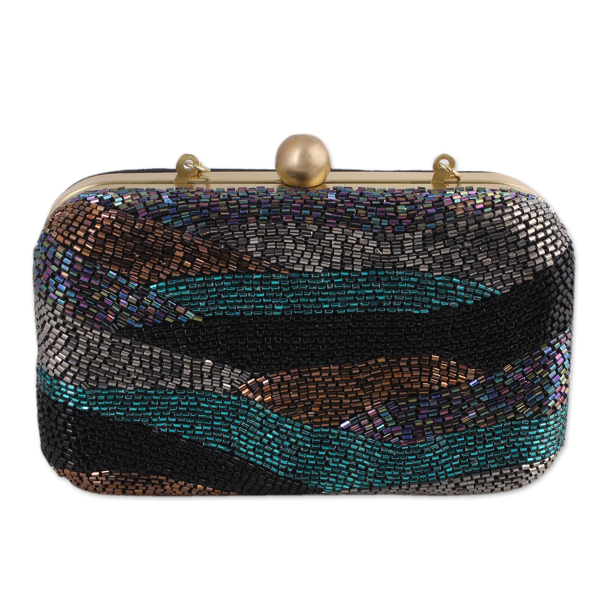 metallic beaded shoulder bag