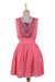 Rayon sundress, 'Rosy Dawn' - Sleeveless Crinkled Rayon Dress in Rosy Pink