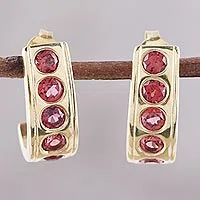 Featured review for Garnet half-hoop earrings, Jaipur Curve