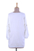 Viscose tunic, 'Classic Cloud' - Artisan Crafted Natural White Tunic from India (image 2e) thumbail
