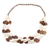 Bone beaded necklace, 'Earth's Light' - Handcrafted Brown and White Bone Beaded Necklace from India thumbail