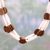 Bone beaded necklace, 'Earth's Light' - Handcrafted Brown and White Bone Beaded Necklace from India (image 2b) thumbail