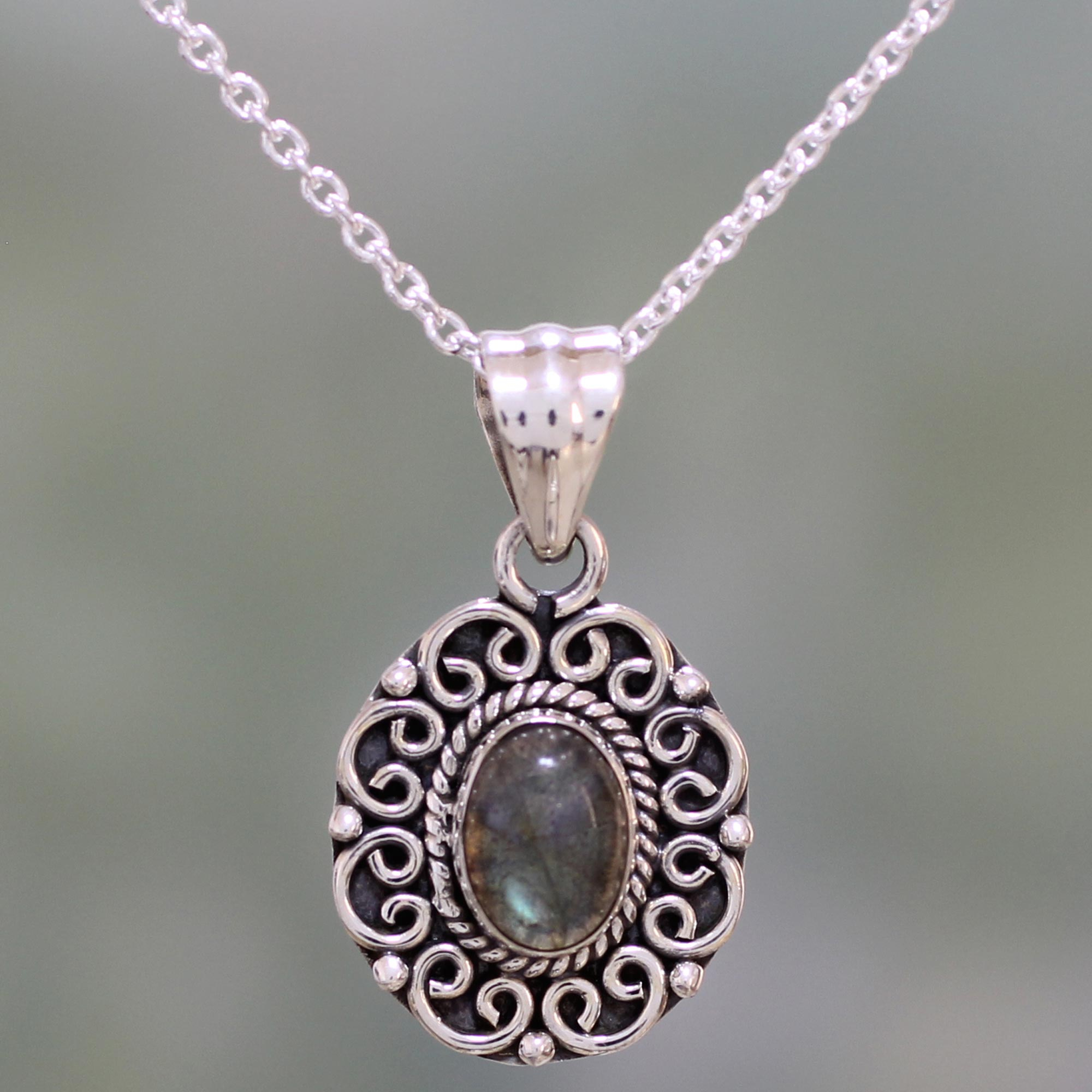 Mystic Princess Labradorite & Sterling Silver Pendant Necklace