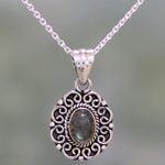 Labradorite pendant necklace, 'Silver Allure' - Labradorite and Sterling Silver Pendant Necklace from India
