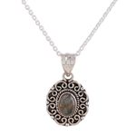 Labradorite pendant necklace, 'Silver Allure' - Labradorite and Sterling Silver Pendant Necklace from India