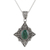 Halskette mit Malachit-Anhänger, „Green Starlight“ – Halskette mit Anhänger aus Malachit und Sterlingsilber aus Indien
