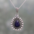 Lapis lazuli pendant necklace, 'Corona Drop' - Lapis Lazuli and Sterling Silver Pendant Necklace from India