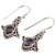 Amethyst dangle earrings, 'Dotted Delight' - Amethyst and Sterling Silver Teardrop Earrings from India (image 2c) thumbail