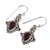 Garnet dangle earrings, 'Dotted Delight' - Garnet and Sterling Silver Teardrop Earrings from India