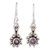 Amethyst dangle earrings, 'Lilac Dots' - Amethyst and Sterling Silver Dot Motif Earrings from India thumbail