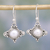 Cultured pearl dangle earrings, 'Incandescence' - Cultured Pearl and Sterling Silver Earrings from India (image 2) thumbail