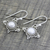 Cultured pearl dangle earrings, 'Incandescence' - Cultured Pearl and Sterling Silver Earrings from India (image 2b) thumbail