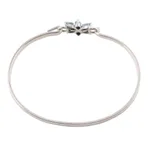 Blue topaz pendant bracelet, 'Marquise Flower' - Blue Topaz and Sterling Silver Floral Bracelet from India