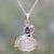 Rainbow moonstone and amethyst pendant necklace, 'Lilac Romance' - Rainbow Moonstone and Amethyst Pendant Necklace from India thumbail