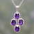 Amethyst pendant necklace, 'Morning Lilac' - Amethyst and Sterling Silver Pendant Necklace from India