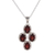 Garnet pendant necklace, 'Morning Crimson' - Modern Garnet and Sterling Silver Necklace from India