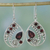 Garnet dangle earrings, 'Scarlet Dew' - Garnet and Sterling Silver Dangle Earrings from India thumbail