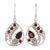 Garnet dangle earrings, 'Scarlet Dew' - Garnet and Sterling Silver Dangle Earrings from India (image 2a) thumbail