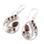 Garnet dangle earrings, 'Scarlet Dew' - Garnet and Sterling Silver Dangle Earrings from India (image 2c) thumbail