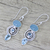 Blue topaz and chalcedony dangle earrings, 'Sentimental Journey' - Blue Topaz and Chalcedony Dangle Earrings from India (image 2b) thumbail