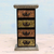 Wood and aluminum mini chest of drawers, 'Gleaming Blossoms' - Repousse Mini Chest of Drawers Decorative Box from India (image 2) thumbail