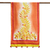Seidentuch, 'Mount Harriet Sunrise - Schal aus 100% Seide in Pfirsichgold und Rot mit Blattmotiv