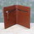 Men's leather wallet, 'Russet Minimalist' - Men's Lined Leather Wallet in Russet Brown from India (image 2b) thumbail