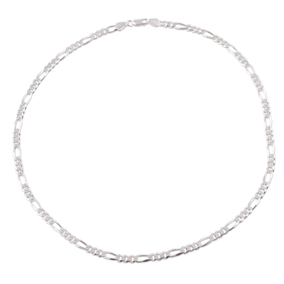 Men's sterling silver chain necklace, 'Modern Accent' - Men's Sterling Silver Chain Necklace from India