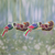 Cotton ornaments, 'Cheerful Birds' (set of 4) - Embroidered Cotton Bird Ornaments from India (Set of 4) thumbail