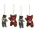 Cotton ornaments, 'Dancing Animals' (set of 4) - Cotton Bear and Cat Ornaments from India (Set of 4)