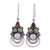 Multi-gemstone dangle earrings, 'Crowned Glory' - Cultured Pearl and Multigem Dangle Earrings from India
