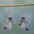 Rainbow moonstone dangle earrings, 'Luminous Beauty' - Rainbow Moonstone, Amethyst and Peridot Earrings from India