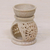 Soapstone oil warmer, 'Floral Warmth' - Handcrafted Lotus Flower Soapstone Oil Warmer from India