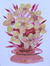 'Amber Blossom' - Pintura de flores firmada expresionista rosa y amarilla