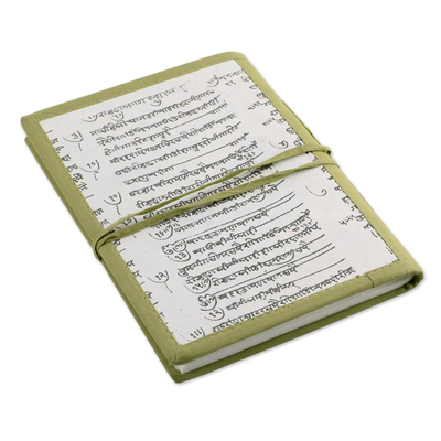 Handmade paper journal, 'Wild Horse Freedom' - Green Wild Horse Theme Handmade Paper Journal from India