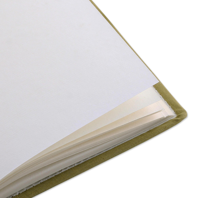 Diario de papel hecho a mano - Diario temático de elefantes con papel hecho a mano sin forro