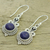 Lapis lazuli dangle earrings, 'Grand Delhi Blue' - 925 Sterling Silver and Lapis Lazuli India Jewellery Earrings