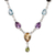 Halskette mit Anhänger aus mehreren Edelsteinen - Rainbow Bliss Halskette mit Anhänger aus Sterlingsilber mit mehreren Edelsteinen