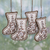 Beaded cotton ornaments, 'Celebration Stockings' (set of 4) - Set of Four Beaded Cotton Stocking Ornaments from India (image 2) thumbail